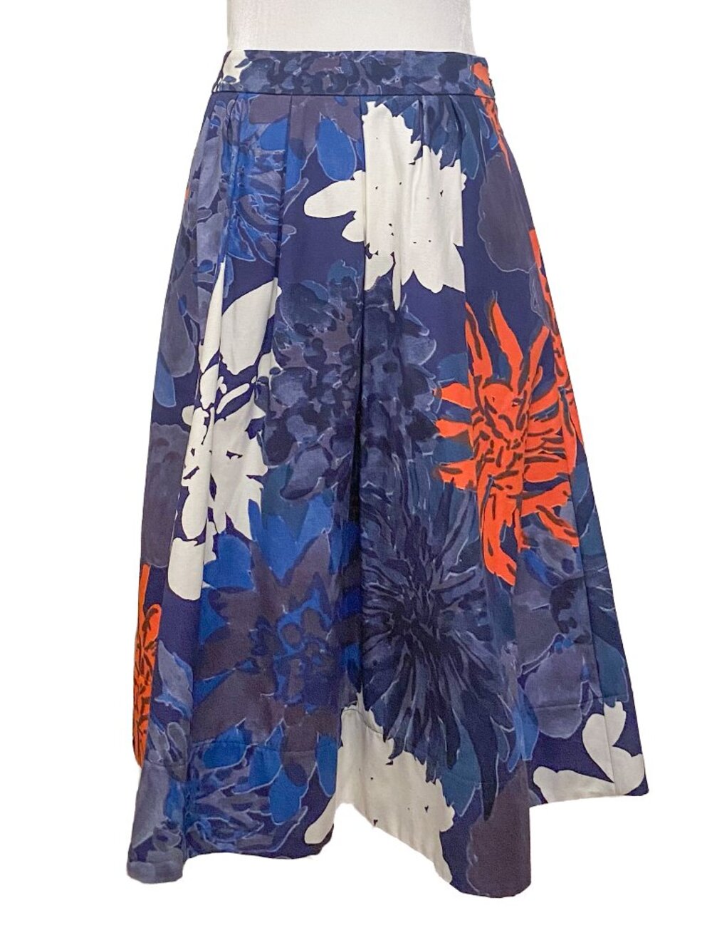 Rare Collab! MARIMEKKO for Anthropologie Abstract Floral Pleated Midi Skirt 6